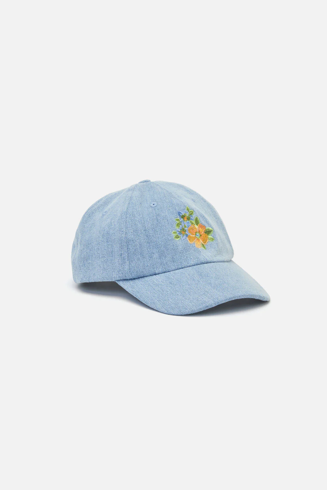 Washed Embroidered Floral Cap - Image 5