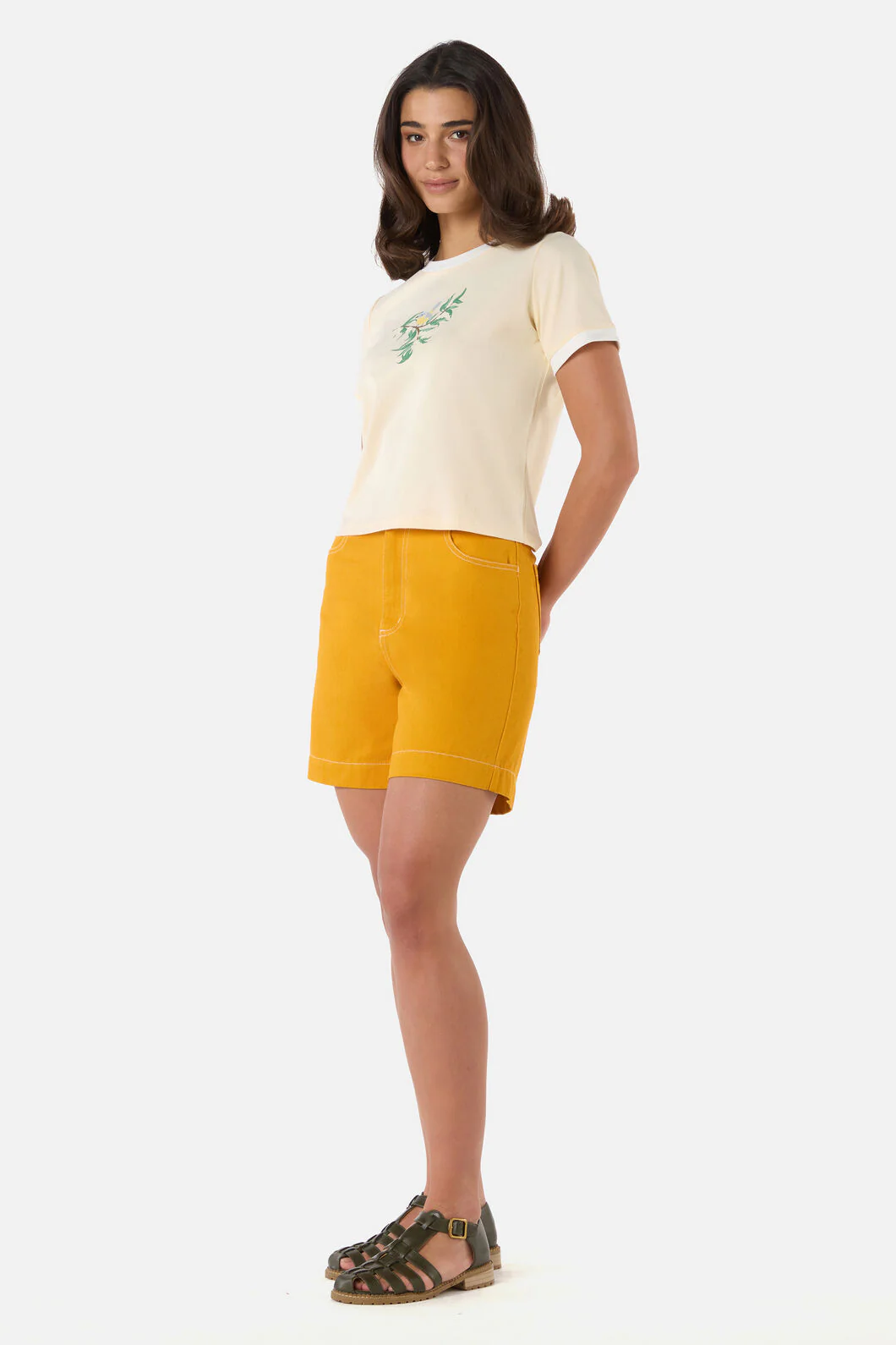 Yellow Robin Ringer Tee