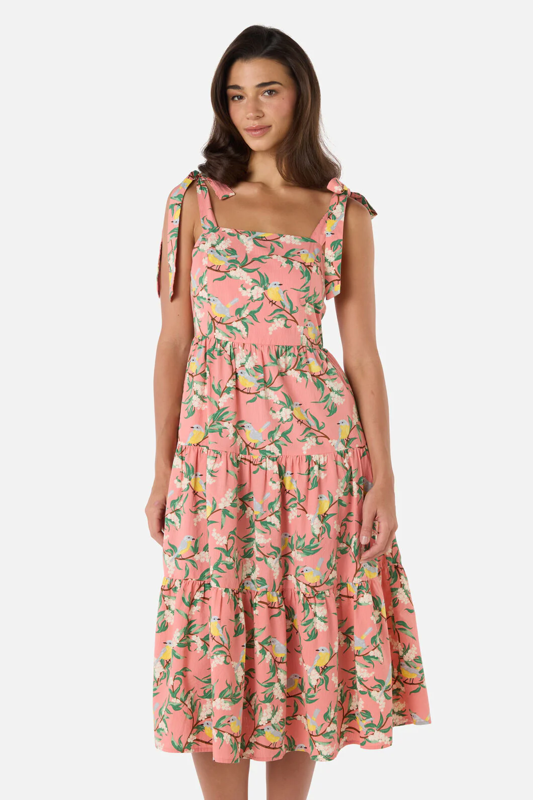 Yellow Robin Tiered Midi Dress - Image 8